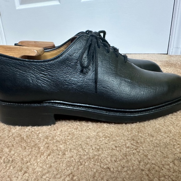 Mens 9.5D Dacks Antelope Leather black oxford dress shoes with trees - Picture 3 of 10